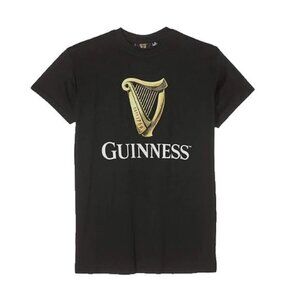 NEW Guinness Classic T-Shirt with Gold Harp Design, Black Men's M